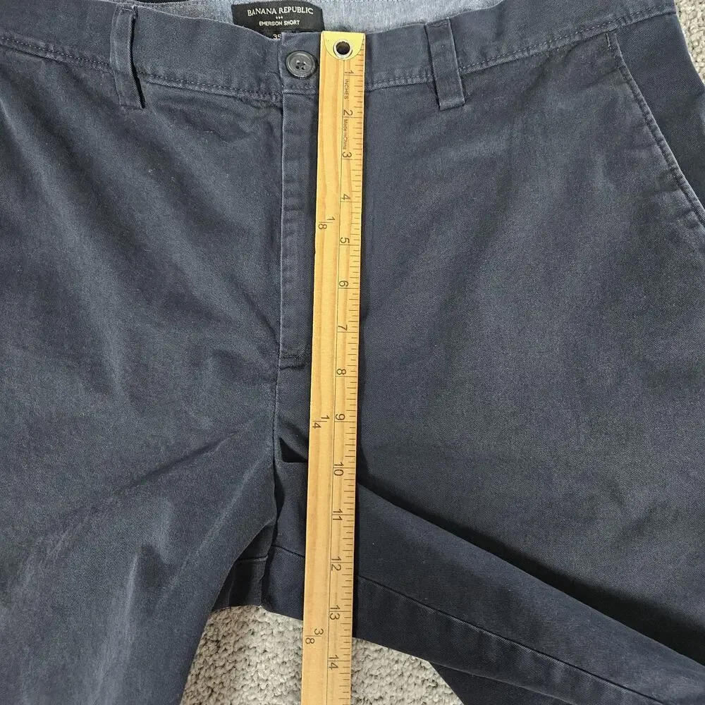 Banana Republic Emerson Shorts Men's 35 Blue Chino Preppy Casual Golf Minimalist